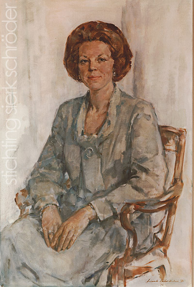 Portret van Koningin Beatrix door Sierk Schröder, 1981